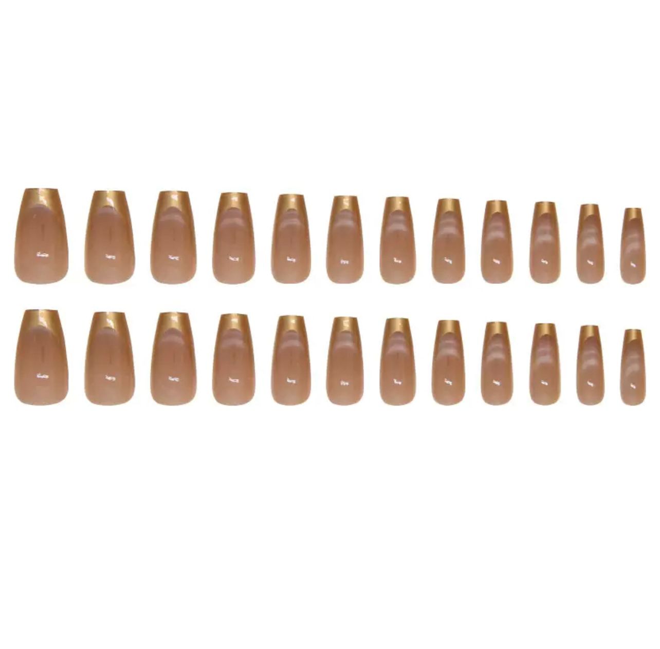 Gold Brown Cat Eye 24Pcs Nails Set