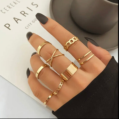 Golden Luxe Stack Ring Set