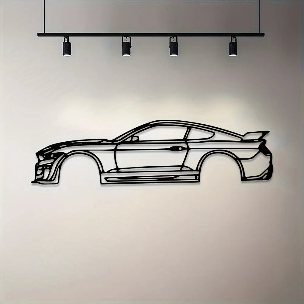 Sleek Metal Sports Car Wall Art
