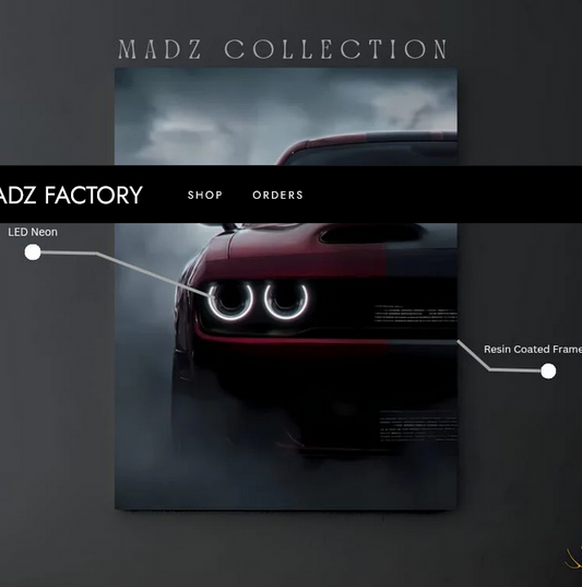 Dodge Challenger Front DRLs White Light | Resin Neon Frame | 4k Premium