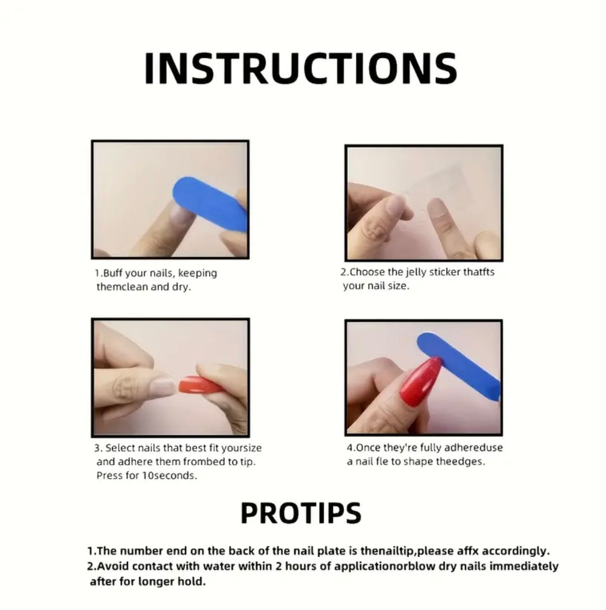 Black French Almond Nail Set