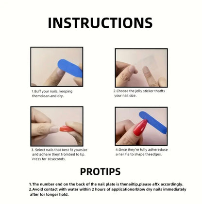 Black French Almond Nail Set